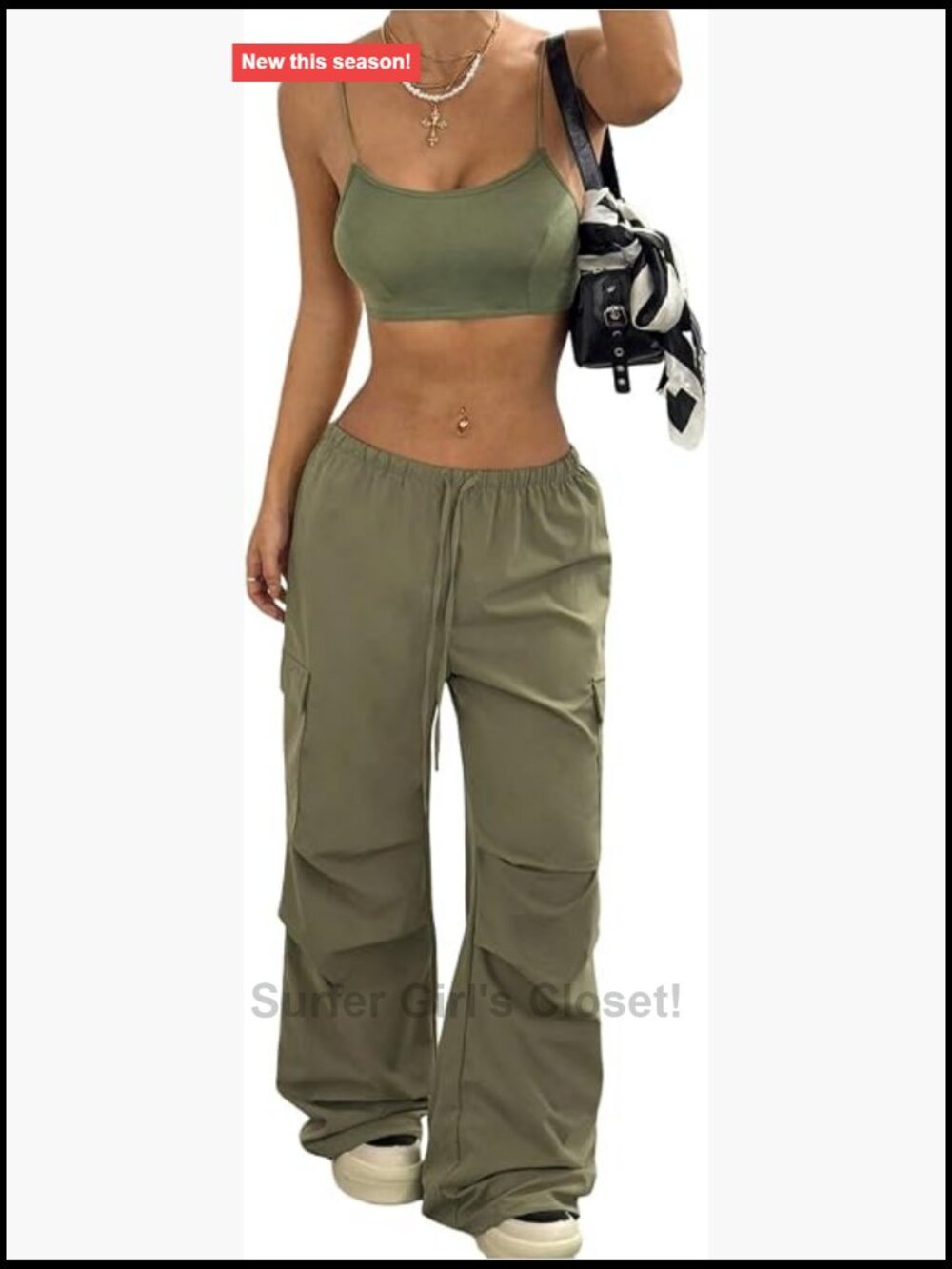 Women's 2 Piece Set Tie Back Top Wide Leg Cargo Pants Festival Summer Outfit